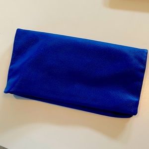Jennifer Haley royal blue fold over clutch
